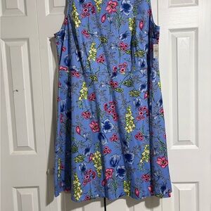 Talbots Periwinkle Blue Floral Midi Dress